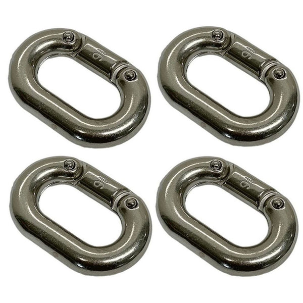4Pc Marine Stainless Steel T316 1/4" Connecting Links 600 Lbs WLL Connector Link