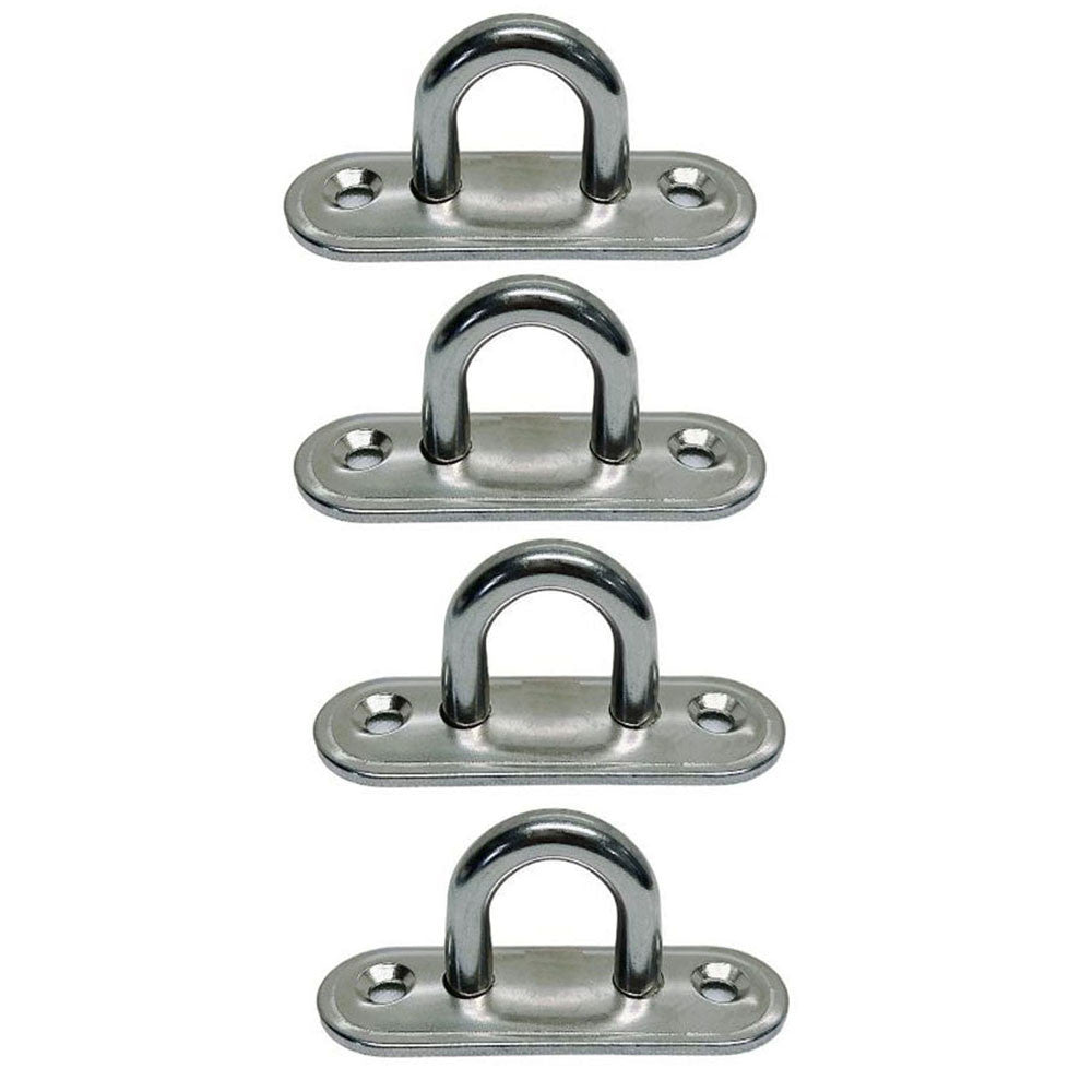 4 Pc Marine Boat Stainless Steel T304 5/16" Oblong Pad Eye Formed Welded Eye Pad