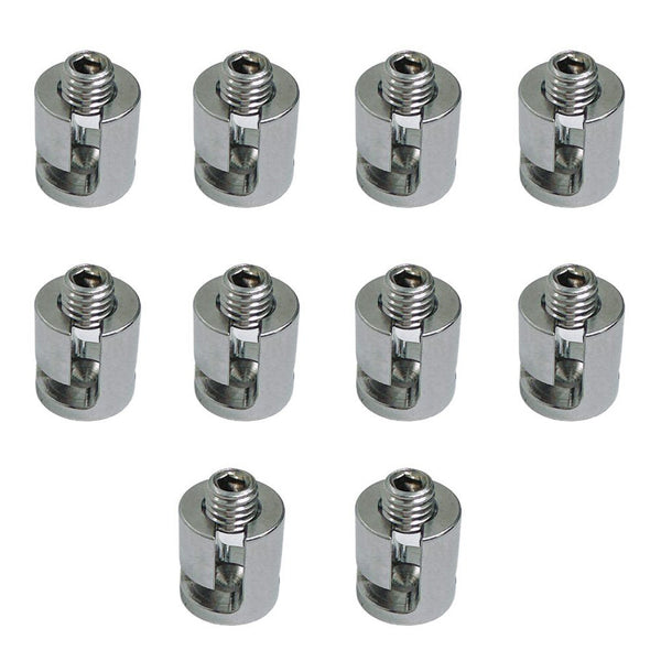 10Pc Stainless Steel T316 1/8" Adjustable Cross Cable Clip Clamp Wire Cable Rope