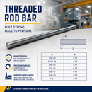 Stainless Steel 6 Ft Fully Threaded Rod, All Thread Rod for Marine, Deck, Rigging, Fastening, and Outdoor Hardware