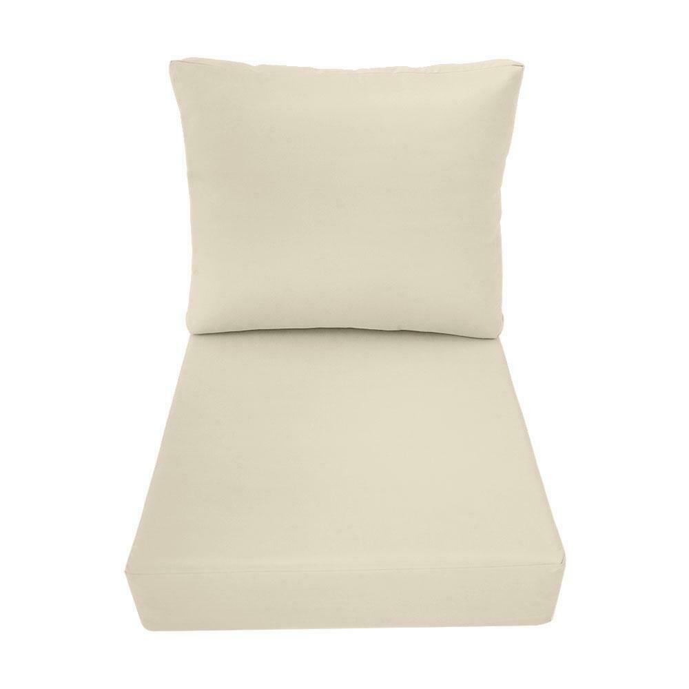Large Size 26"x30"x6" Outdoor Deep Seat Cushion, Water Repellent, Patio Deep Seat Backrest Cushion Insert & Cover Set