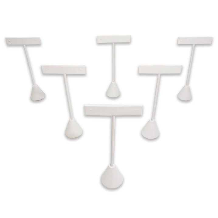 10 Pc 2-1/2''W x 5-1/2''H White Faux Leatherette Earring Display Stand