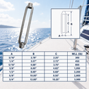 Marine Boat Stainless Steel T316 Turnbuckle Body