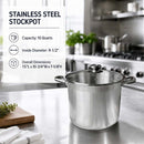 Stainless Steel Sauce Pan Stockpot with Tempered Glass Lid, Durable & Rust-Proof Kitchen Cookware