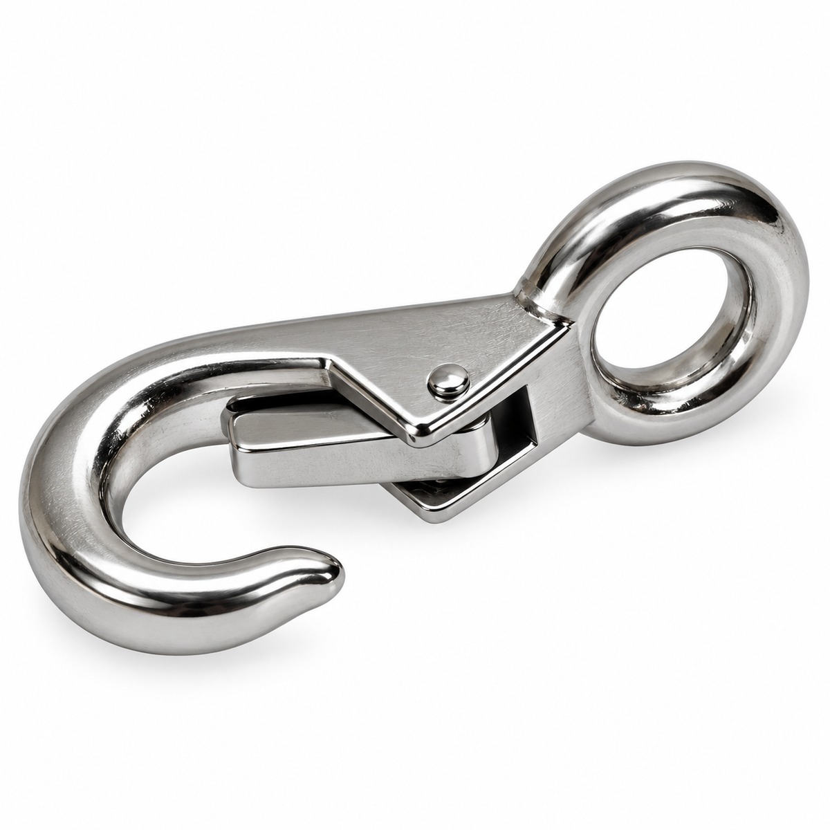 5 Pc Set T316 Stainless Steel Grade Marine Fixed Eye Boat Snap Hook, 3/8", 5/8", 3/4" Snap Clip for Rope, Chain, and Rigging