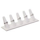 8" x 2" x 2-1/4" White Faux Leather Five Fingers Ring Display Jewelry Display Showcase