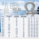 Galvanized Screw Pin Anchor Shackles 5/16" to 2", Heavy Duty Rigging Shackles for Chain, Rope, Cable, and Towing