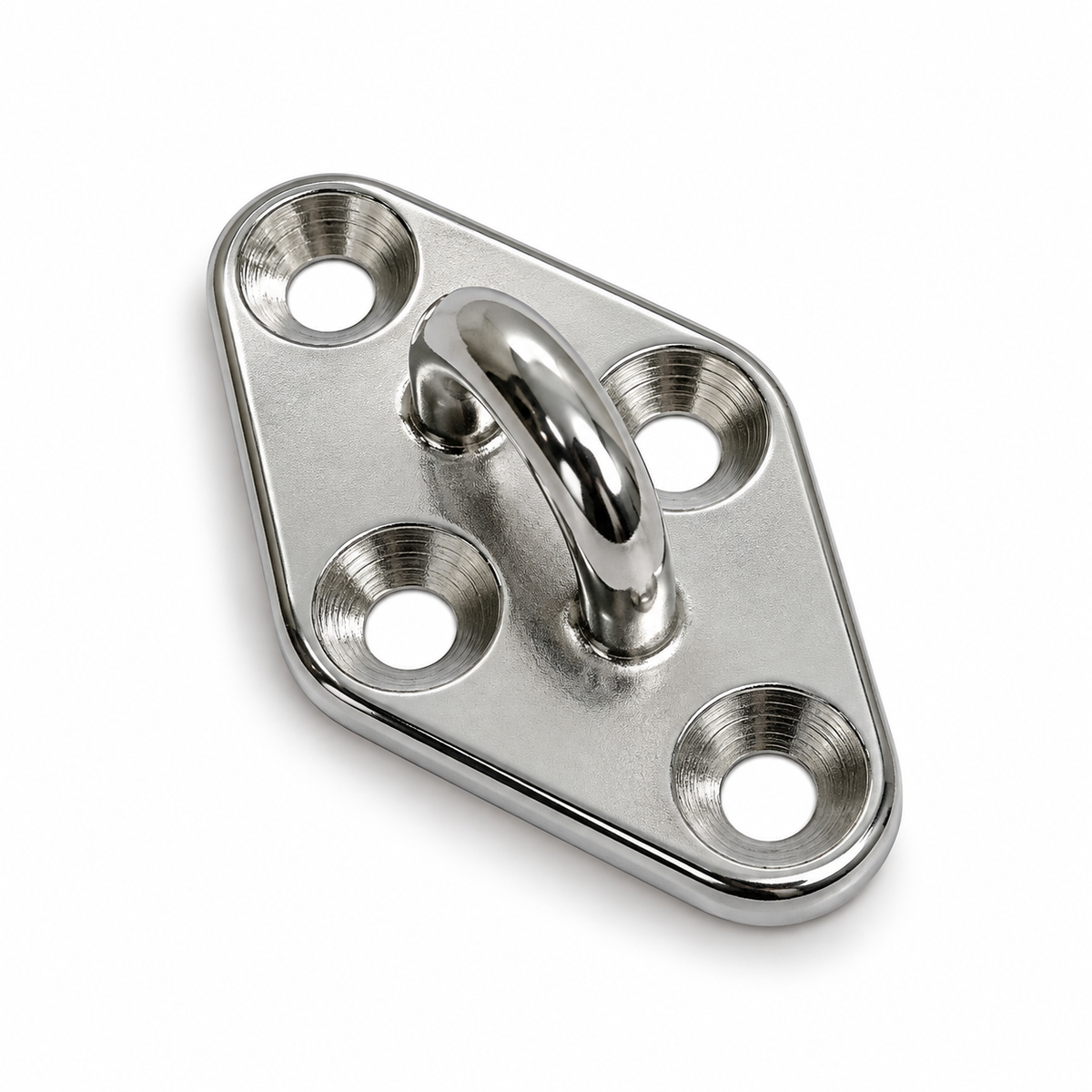 4 Pc Set Marine T304 Stainless Steel Diamond Pad Eye, Welded Eye Pad Lift Rig for Rope, Chain, Cable, and Deck Hardware