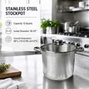 Stainless Steel Sauce Pan Stockpot with Tempered Glass Lid, Durable & Rust-Proof Kitchen Cookware