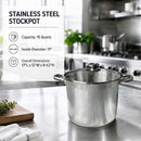 Stainless Steel Sauce Pan Stockpot with Tempered Glass Lid, Durable & Rust-Proof Kitchen Cookware