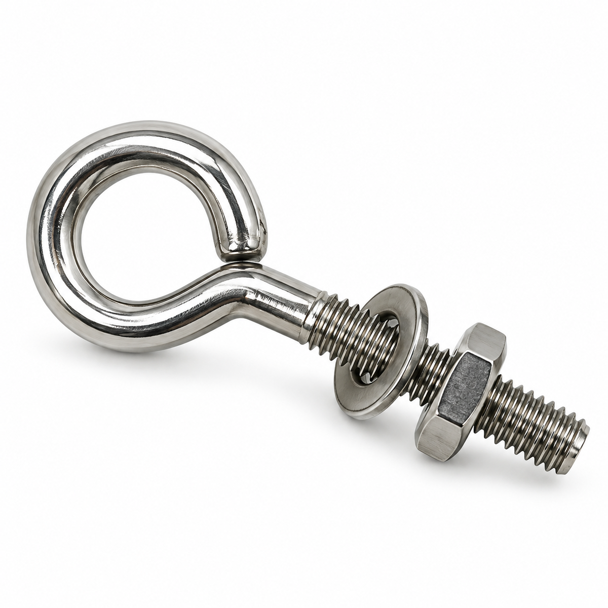 Marine Boat T316 Stainless Steel Turned Eye Bolt with Nut and Washer, Eye Bolt Hardware for Deck, Dock, and Rigging