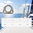 5 Pc Stainless Steel Marine Boat 5/16'' D Ring Thimble Round Shave Wire Rope D-Ring