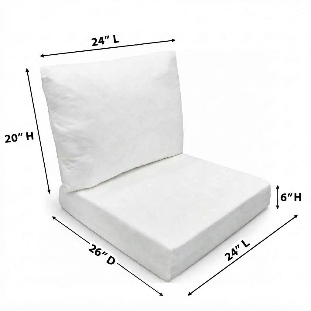 Deep Seat Cushion Insert for Patio Furniture Sofa Couch, Replacement Indoor Outdoor Deep Seating Cushion | Insert Only |