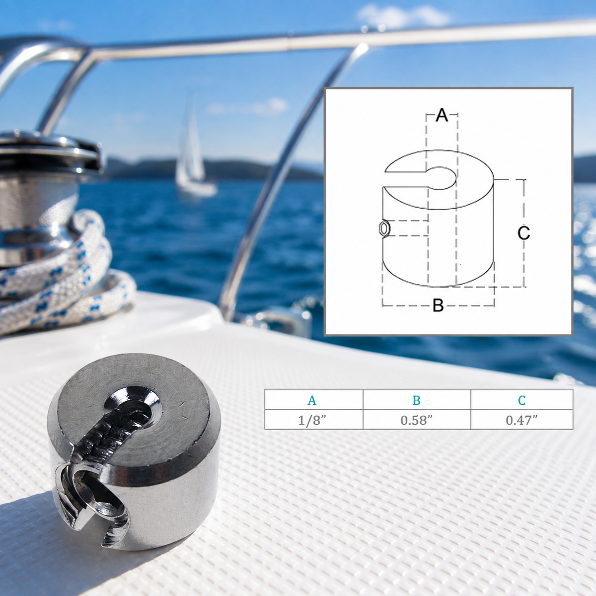 10 Pc Set Marine T316 Stainless Steel Single Piece Cable Clamp, Railing Rope Wire Clamp for Boat, Dock, Deck