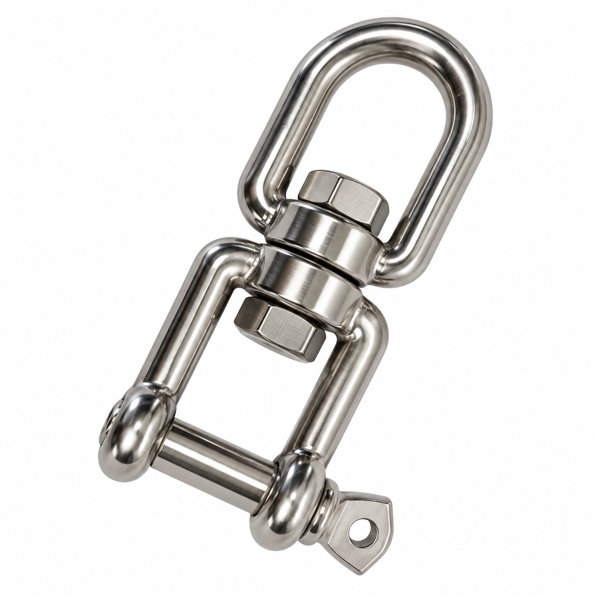 Stainless Steel T316 Eye Jaw Swivel, Marine Mooring Swivel Connector for Boat, Anchor, Chain, Rope, Dock, Rigging, and Sailing Hardware