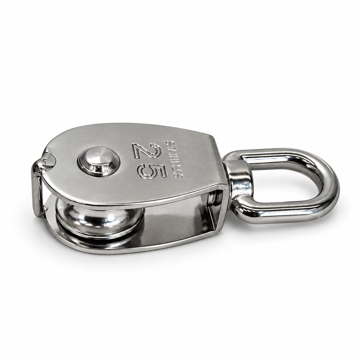 5 Pc Set T316 Stainless Steel Single Pulley Swivel Eye Hoist, Marine Rigging Pulley for Rope and Cable in 1", 1-1/4", and 2" Sizes