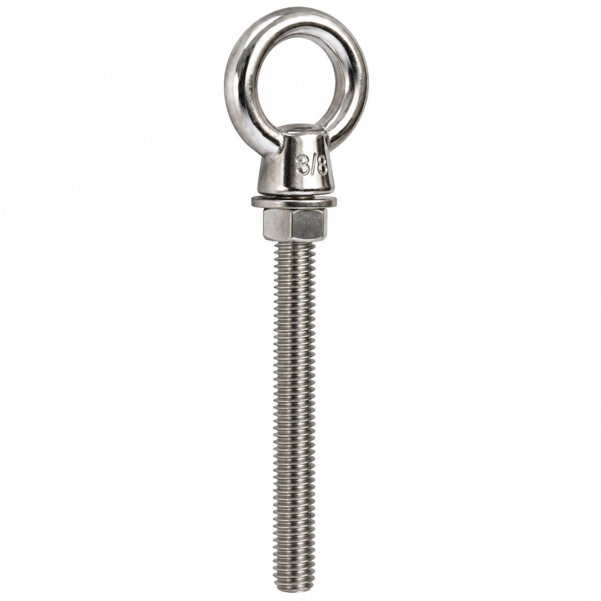Stainless Steel T316 Marine Shoulder Eye Bolt, Fully Threaded 4", 6", and 12" Eye Bolt for Boat, Dock, and Rigging Use