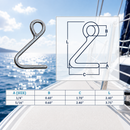 4 Pc Set Marine Boat T316 Stainless Steel Cunningham Hook, Top Dock Deck Rope Hook for Yacht, Sailboat, Sailing Rigging, Line