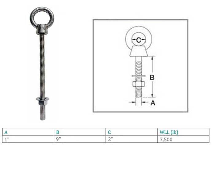 Marine Boat T316 Stainless Steel Shoulder Eye Bolt