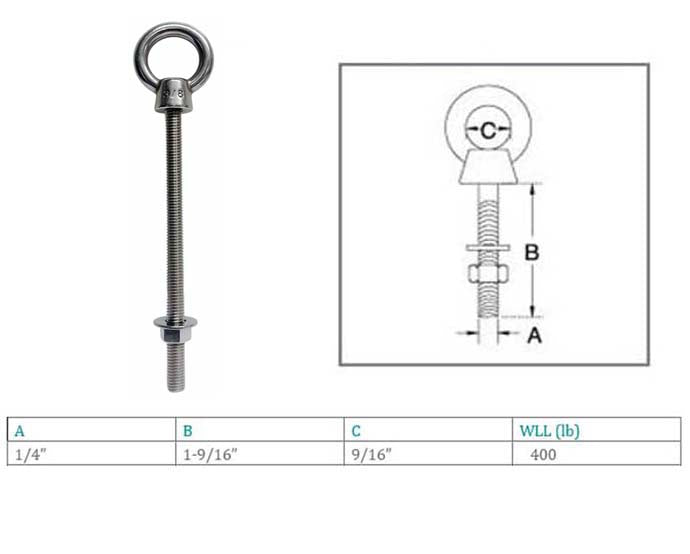 Marine Boat T316 Stainless Steel Shoulder Eye Bolt