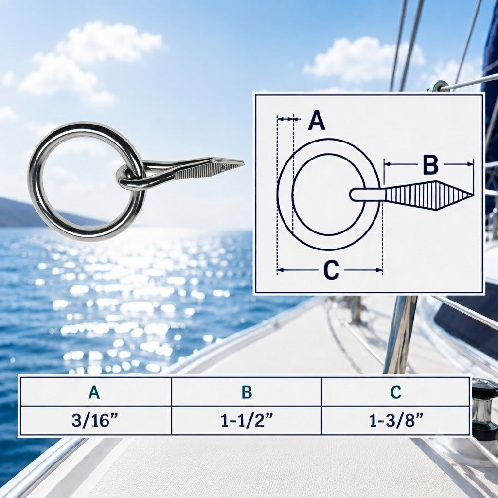 10 Pc Set Marine Stainless Steel Ring Nail Link Connector, Welded Ring Hardware for Yacht, Sailing, Boat, Rope, Chain