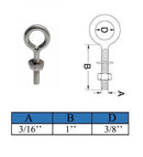 Marine Boat T316 Stainless Steel Welded Plain Eye Bolt, Rigging Lifting Hardware for Deck, Dock, Cable, Chain, and Rope