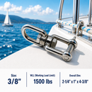 Stainless Steel T316 Eye Jaw Swivel, Marine Mooring Swivel Connector for Boat, Anchor, Chain, Rope, Dock, Rigging, and Sailing Hardware