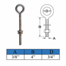 Marine Boat T316 Stainless Steel Welded Plain Eye Bolt, Rigging Lifting Hardware for Deck, Dock, Cable, Chain, and Rope