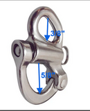 5 PCS 2'' Fixed Eye Snap Shackle Fixeye SS316 Stainless Steel Shackle Fixed Bail