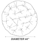 AD003 44" x 6" Round Papasan Ottoman Cushion 10 Lbs Fiberfill Polyester Replacement Pillow Floor Seat Swing Chair Outdoor-Indoor