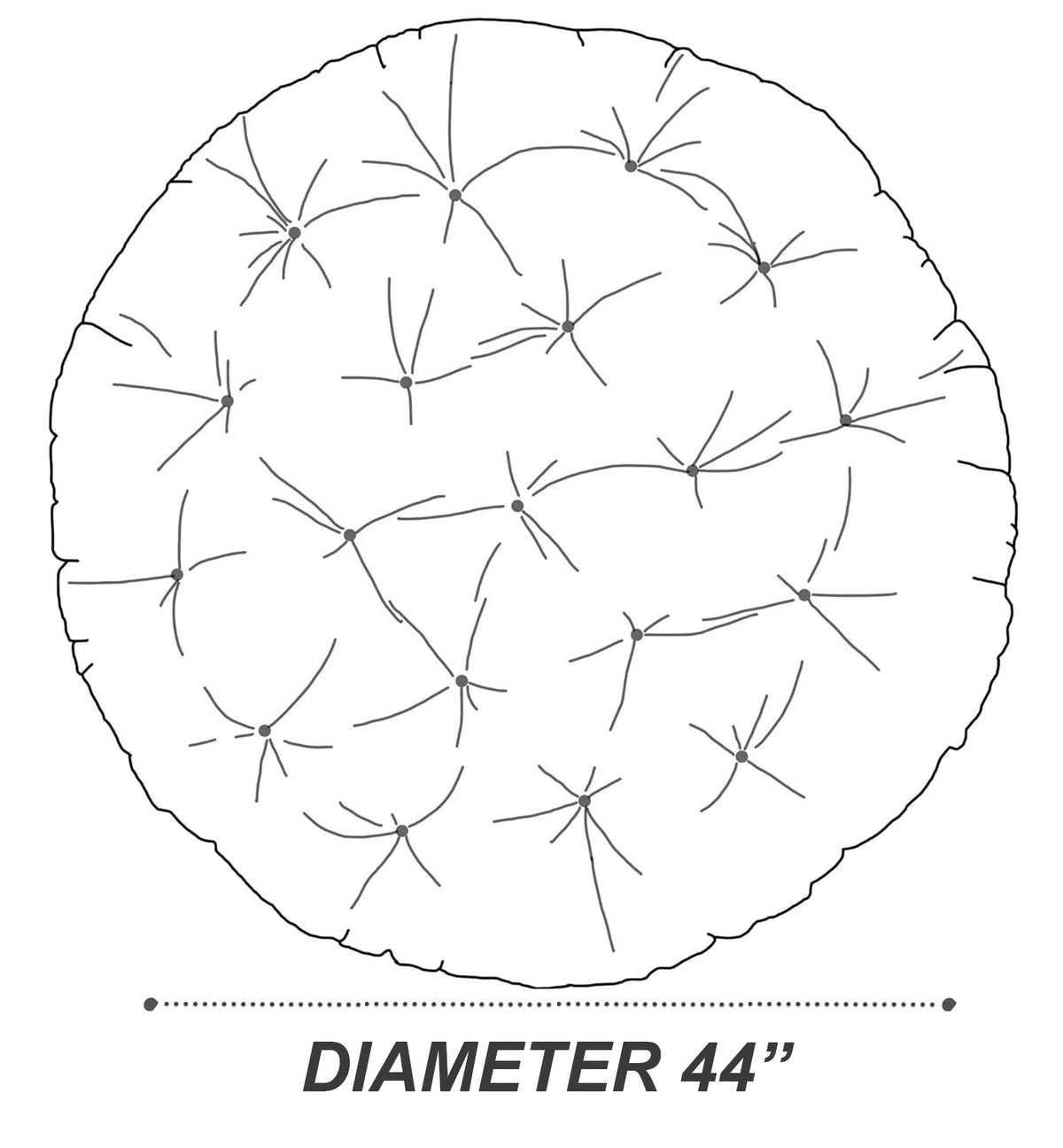 AD105 44" x 6" Round Papasan Ottoman Cushion 10 Lbs Fiberfill Polyester Replacement Pillow Floor Seat Swing Chair Outdoor-Indoor