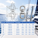 Marine Boat Galvanized Eye Eye Swivel Mooring Size 1/4",5/16",3/8", 5/8", 3/4", 7/8", 1-1/4"