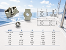 T304 Stainless Steel Single Simplex Clip, Bolt Wire Rope Clip for Cable, Rigging, Marine, Outdoor, and Utility Use