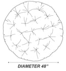 AD109 48" x 6" Round Papasan Ottoman Cushion 12 Lbs Fiberfill Polyester Replacement Pillow Floor Seat Swing Chair Outdoor-Indoor