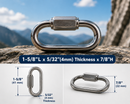 50 Pcs T316 Stainless Steel 5/32" Quick Link Chain Connector with 250 Lbs WLL for Chain, Rope, and Cable