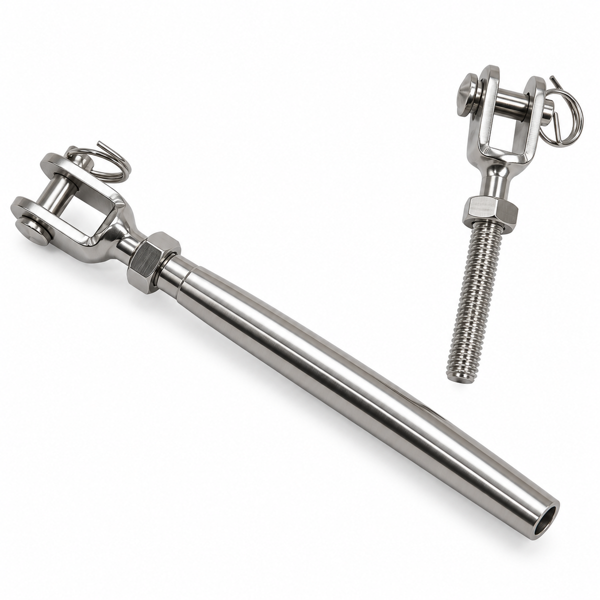 5 Pc Set T316 Stainless Steel Jaw Jaw Closed Body Turnbuckle, 3/16", 1/4", 5/16", 3/8", 5/8" Rigging Tensioner