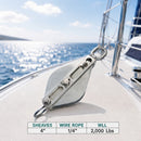 T304 Stainless Steel Wide Swivel Eye Block for Wire Rope Cable, Lifting Rigging Pulley Block for Marine and Outdoor Use