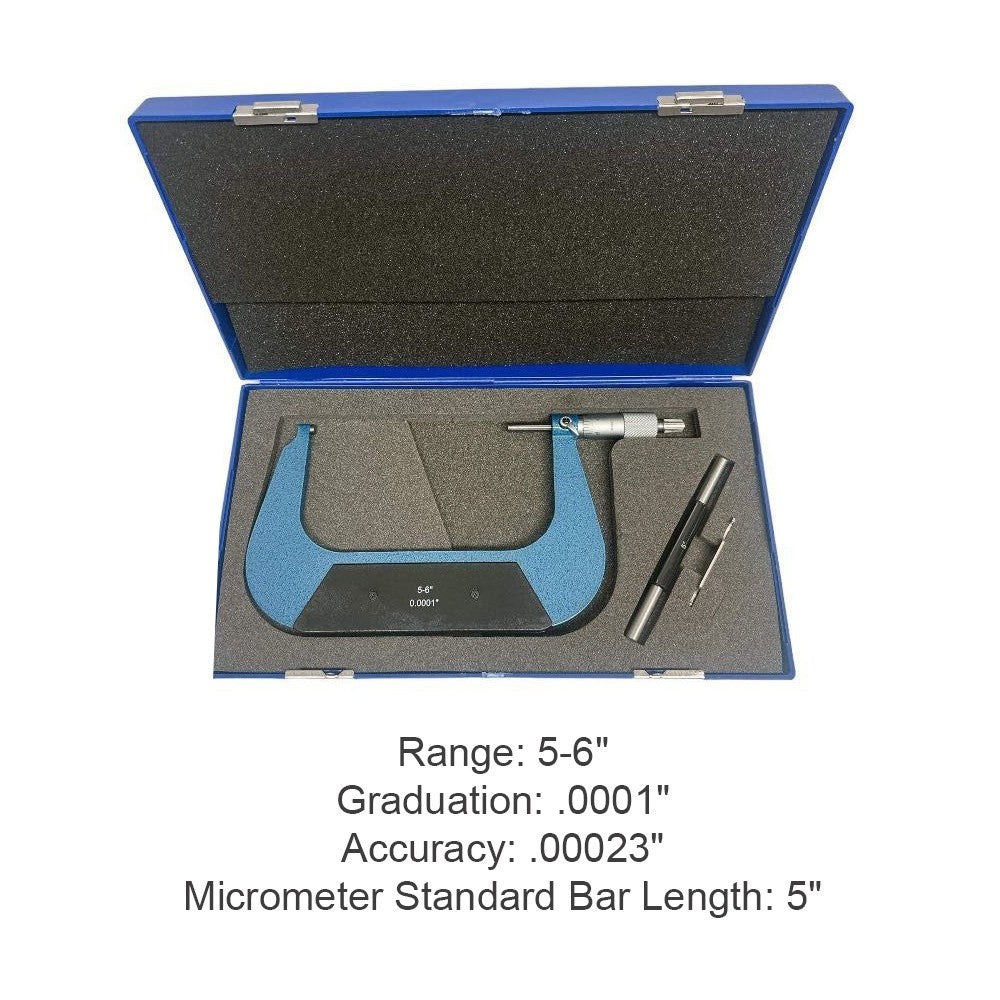Outside Micrometer Ratchet Stop Hardened Spindle Precision Tool for Machinists