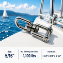 Stainless Steel T316 Eye Jaw Swivel, Marine Mooring Swivel Connector for Boat, Anchor, Chain, Rope, Dock, Rigging, and Sailing Hardware