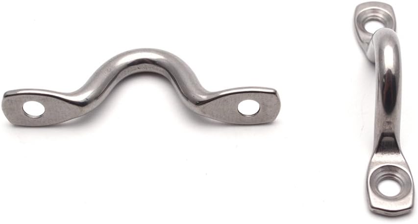 10 Pc Marine Stainless Steel 5mm Top Wire Eye Pad Straps Loop Boat Plate Oblong Ring