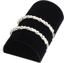 8'' Dome Black Velvet Half Moon Bangle Bracelet Holder Display Jewelry Show Case