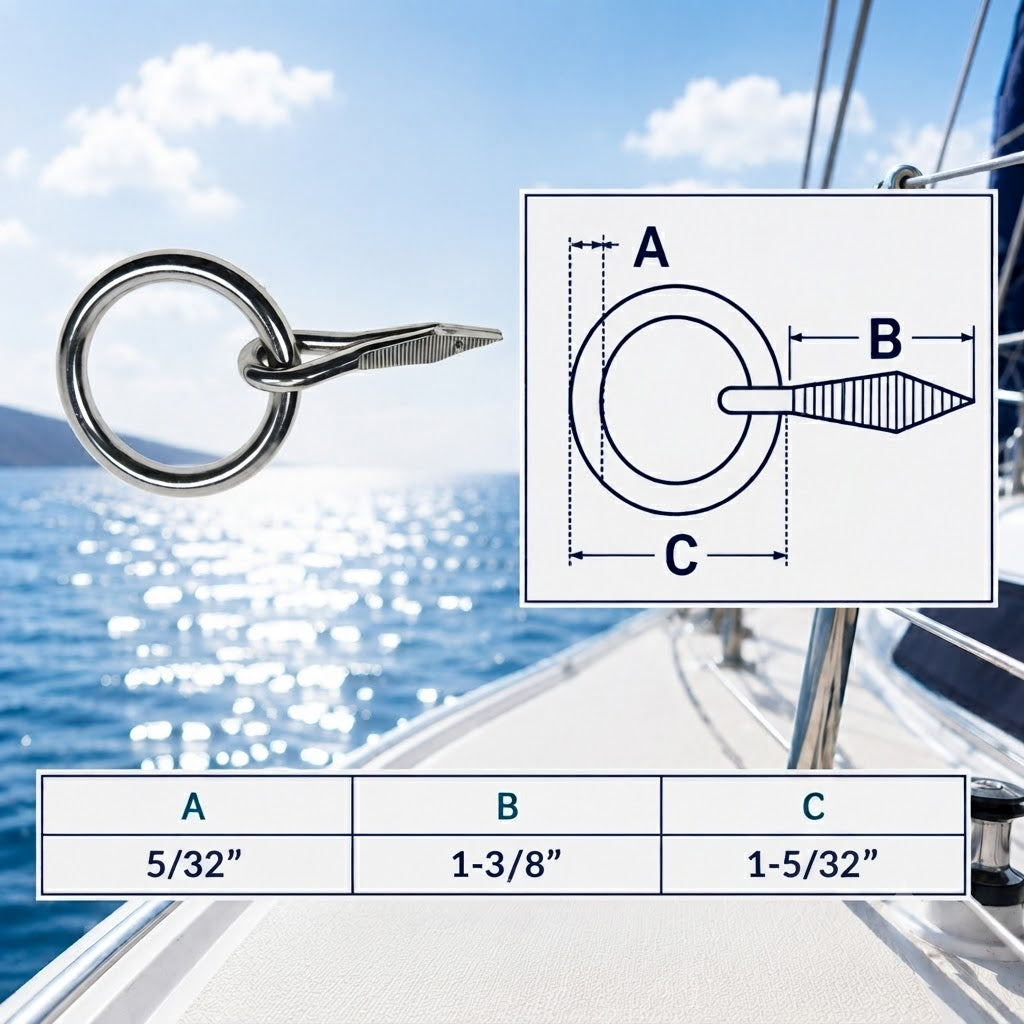 10 Pc Set Marine Stainless Steel Ring Nail Link Connector, Welded Ring Hardware for Yacht, Sailing, Boat, Rope, Chain