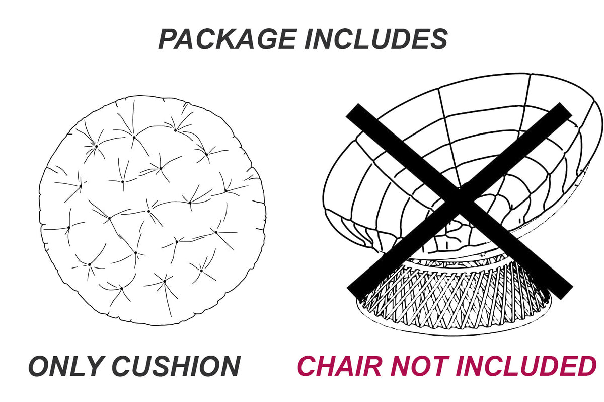 6" Thick Round Papasan Cushion, Tufted Water Repellent Polyester Fabric Yoga Meditation Pillow for Papasan Chair