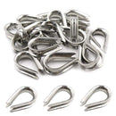 10 Pc 3/32" Stainless Steel 316 Marine LIGHT DUTY Wire Rope Chain THIMBLE Rig Anchor Boat