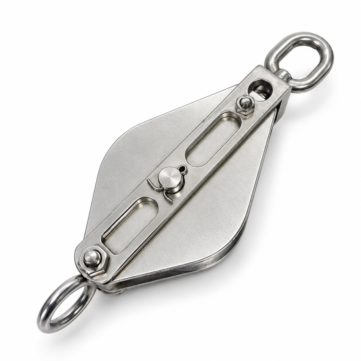 T304 Stainless Steel Wide Swivel Eye Block for Wire Rope Cable, Lifting Rigging Pulley Block for Marine and Outdoor Use