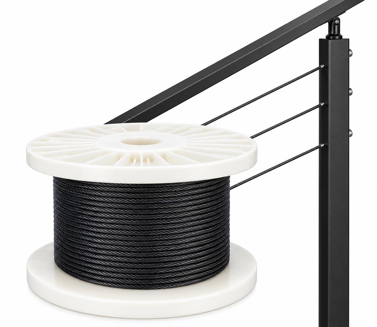 500Ft 316 Stainless Steel Black Oxide 1x19 Construction Cable Wire Rope,1/8", 3/16" Diameter