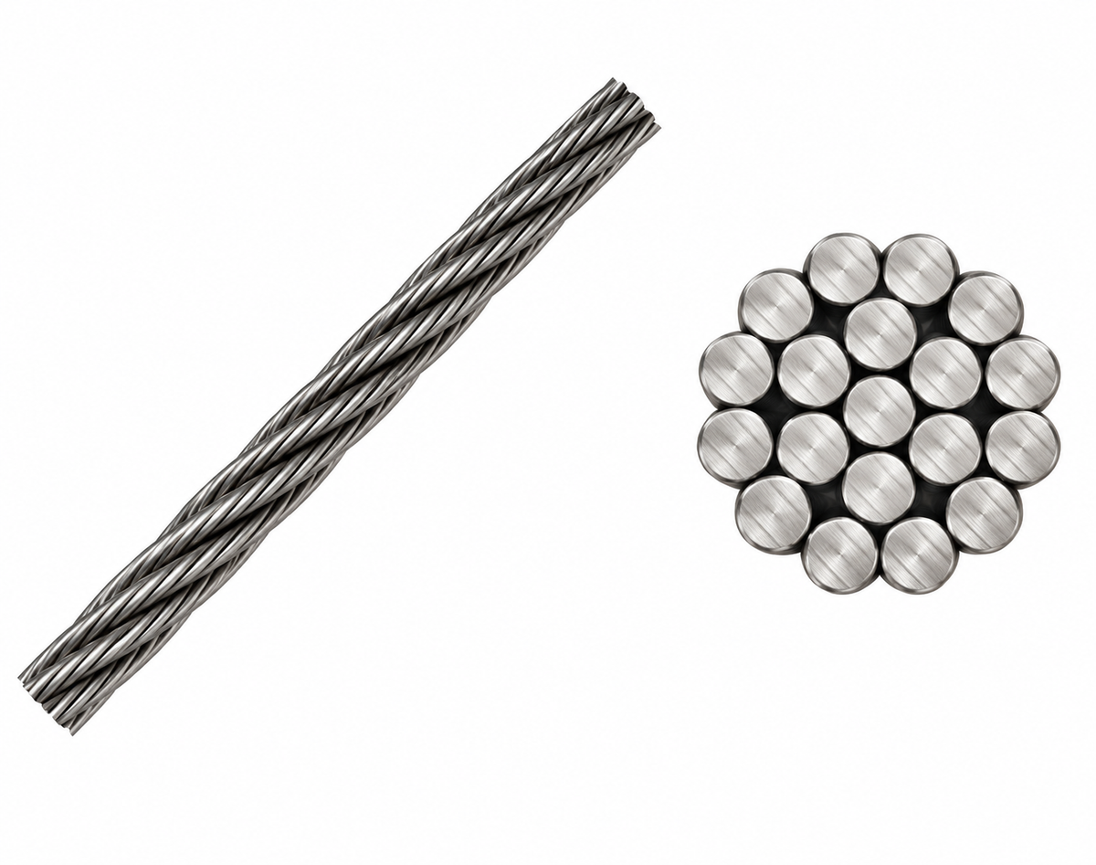 500Ft 316 Stainless Steel Black Oxide 1x19 Construction Cable Wire Rope,1/8", 3/16" Diameter