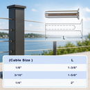 Stainless Steel Swage Stemball Fittings for Metal Post, Cable Railing Terminal for 1/8", 3/16", and 1/4" Cable