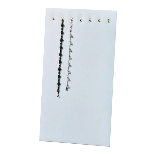 14'' x 7-3/4'' White Faux Leather 7 Hooks Easel Chain Necklace Display Retail Store Shop Fixture