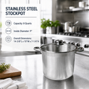 Stainless Steel Sauce Pan Stockpot with Tempered Glass Lid, Durable & Rust-Proof Kitchen Cookware